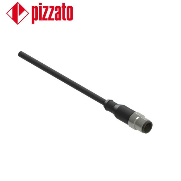 M12 male wired connector: straight, 8 pole